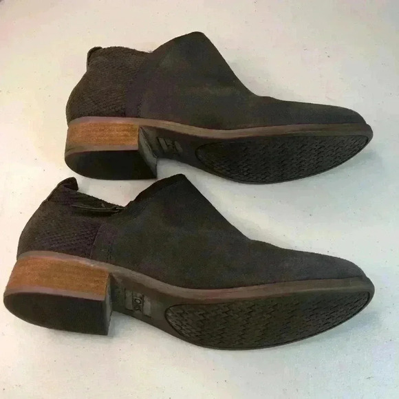 Tom’s Womens 9.5M Gray Suede Ankle Booties Side Zip - Picture 5 of 8